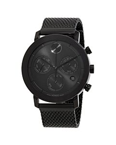 Men's Bold Evolution Chronograph Stainless Steel Mesh Black Dial Watch