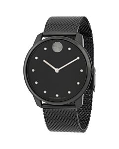 Men's Bold Evolution Stainless Steel Mesh Black Dial Watch