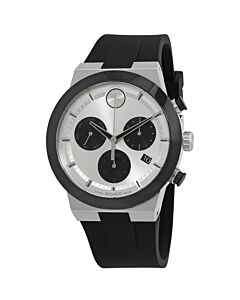 Men's Bold Fusion Chronograph Silicone Silver Dial Watch
