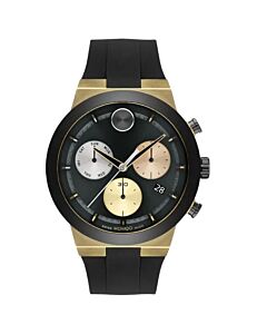 Men's Bold Silicone Black Dial Watch