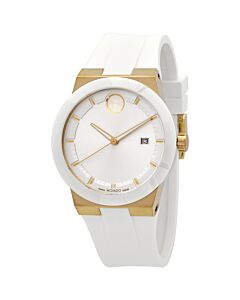 Men's Bold Silicone White Dial Watch