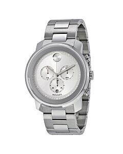Men's Bold Stainless Steel Silver Dial