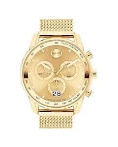 Men's Bold Verso Chronograph Stainless Steel Mesh Gold-tone Dial Watch