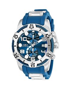 Men's Bolt Chronograph Blue Silicone and Stainless Steel Blue Dial