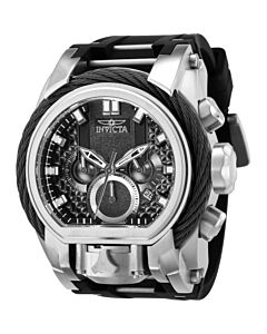 Men's Bolt Chronograph Silicone Black Dial Watch