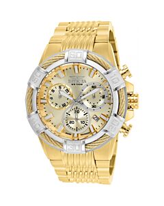 Men's Bolt Chronograph Stainless Steel Gold Dial Watch