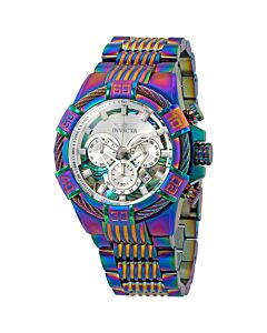 Men's Bolt Chronograph Stainless Steel Rainbow (Red, Blue, Green, Yellow) Dial