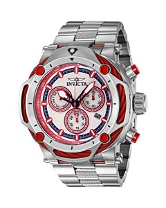 Men's Bolt Chronograph Stainless Steel Red and White and Black Dial Watch