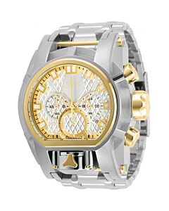 Men's Bolt Chronograph Stainless Steel Silver and Gold Dial Watch