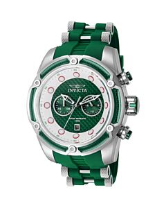 Men's Bolt Silicone and Stainless Steel Green Dial Watch