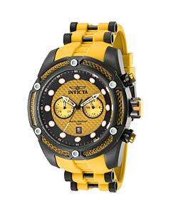 Men's Bolt Silicone and Stainless Steel Yellow Dial Watch