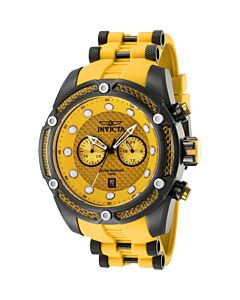 Men's Bolt Silicone and Stainless Steel Yellow Dial Watch