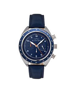 Men's Bombardier Chronograph Leather Blue Dial Watch
