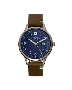 Men's Boost Leather Blue Dial Watch