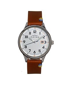 Men's Boost Leather White Dial Watch