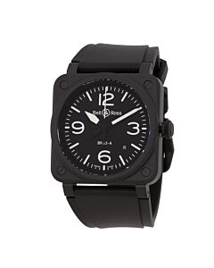 Men's BR 03 Rubber Black Dial Watch