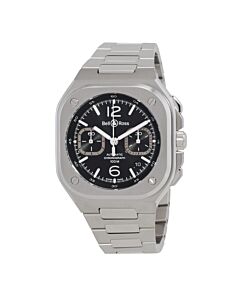 Men's BR 05 Chronograph Stainless Steel Black Sunray Dial Watch