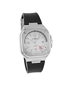 Men's BR 05 Rubber Silver-tone Dial Watch