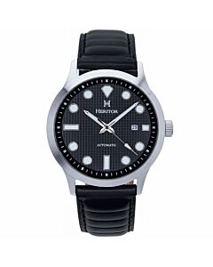 Men's Bradford Genuine Leather Black Dial Watch