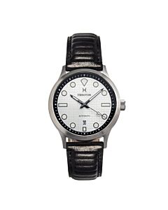 Mens-Bradford-Genuine-Leather-Silver-tone-Dial-Watch