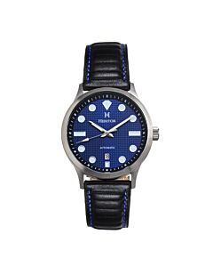 Mens-Bradford-Genuine-Leather-Blue-Dial-Watch