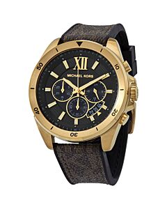 Men's Brecken Chronograph Leather Black Dial Watch