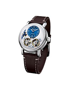 Men's Broadway Genuine Leather White Dial Watch