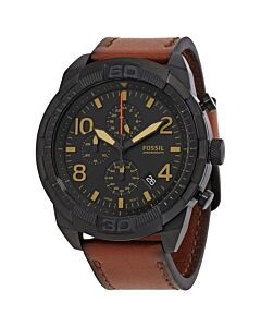 Men's Bronson Chronograph Leather Black Dial Watch