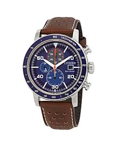 Men's Brycen Chronograph (Calfskin) Leather Blue Dial Watch