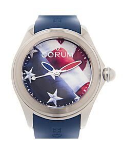 Men's Bubble Flag Rubber Blue, Whte and Red (Flag) Dial Watch