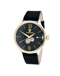 Men's C1G1780-Bkj1 Genuine Leather Black Dial Watch