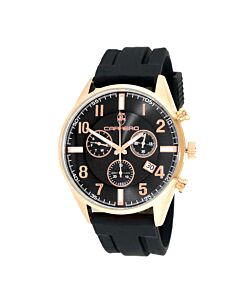 Men's C1R5275Bk-Rbj1 Chronograph Silicone Black Dial Watch