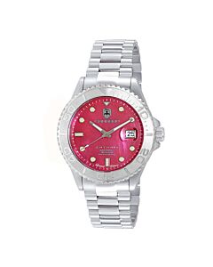 Men's Catania Stainless Steel Red Dial Watch