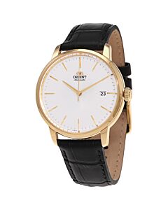 Men's (Calfskin) Leather White Dial Watch
