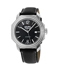 Men's Canal St Leather Black Dial Watch