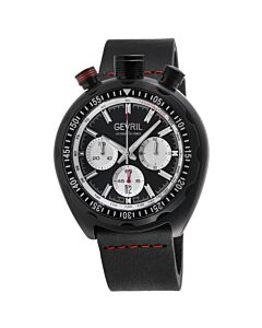 Men's Canal Street Chrono Chronograph Leather Black Dial Watch
