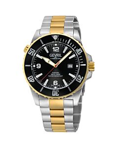 Men's Canal Street Stainless Steel Black Dial Watch