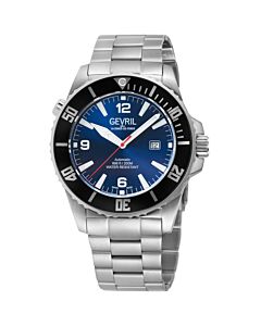 Men's Canal Street Stainless Steel Blue Dial Watch
