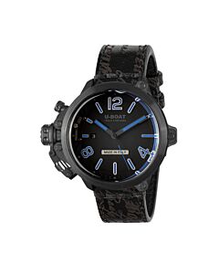 Men's Capsule Leather Black Dial Watch