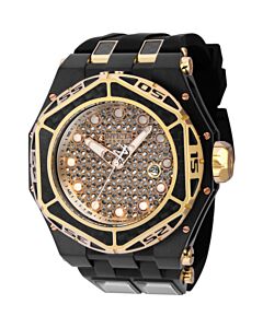 Men's Carbon Hawk Carbon Fiber and Silicone and Stainless Steel Gold-tone Dial Watch
