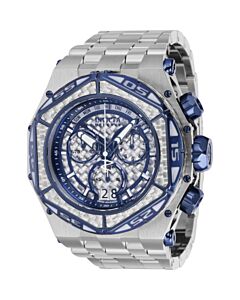 Men's Carbon Hawk Chronograph Stainless Steel Dark Blue and Silver Dial Watch