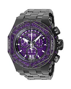 Men's Carbon Hawk Chronograph Stainless Steel Purple Dial Watch