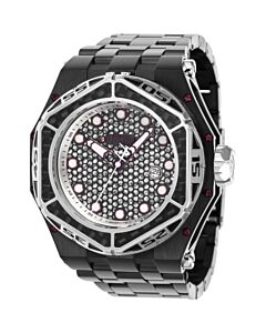 Men's Carbon Hawk Stainless Steel Silver and Black Dial Watch