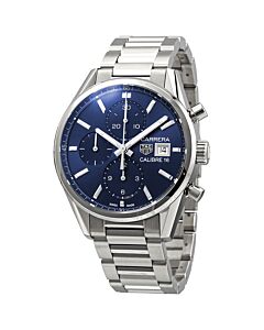 Men's Carrera Chronograph Fine-brushed and polished Stainless Steel Blue Dial