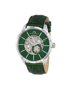 Men's Cassius Automatic Leather Green (Skeleton) Dial Watch