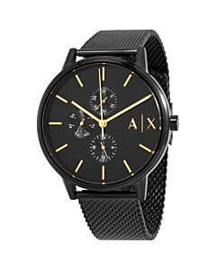 Men's Cayde Chronograph Stainless Steel Mesh Black Dial Watch