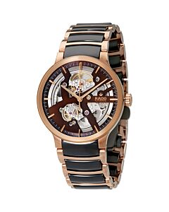 Men's Centrix Stainless Steel with Ceramic Brown Skeleton Dial