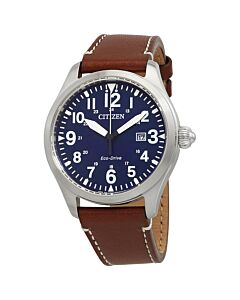 Men's Chandler Leather Blue Dial Watch