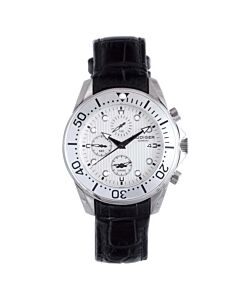 Men's Chemnitz Chronograph Leather White Dial Watch