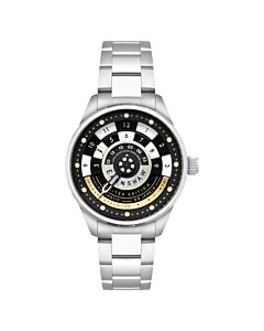 Men's Chess Set Stainless Steel Black Dial Watch